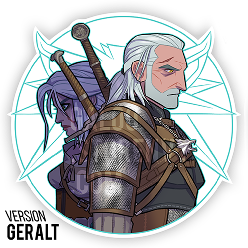Witcher Geralt and Ciri Stickers | Hannahmation Studios